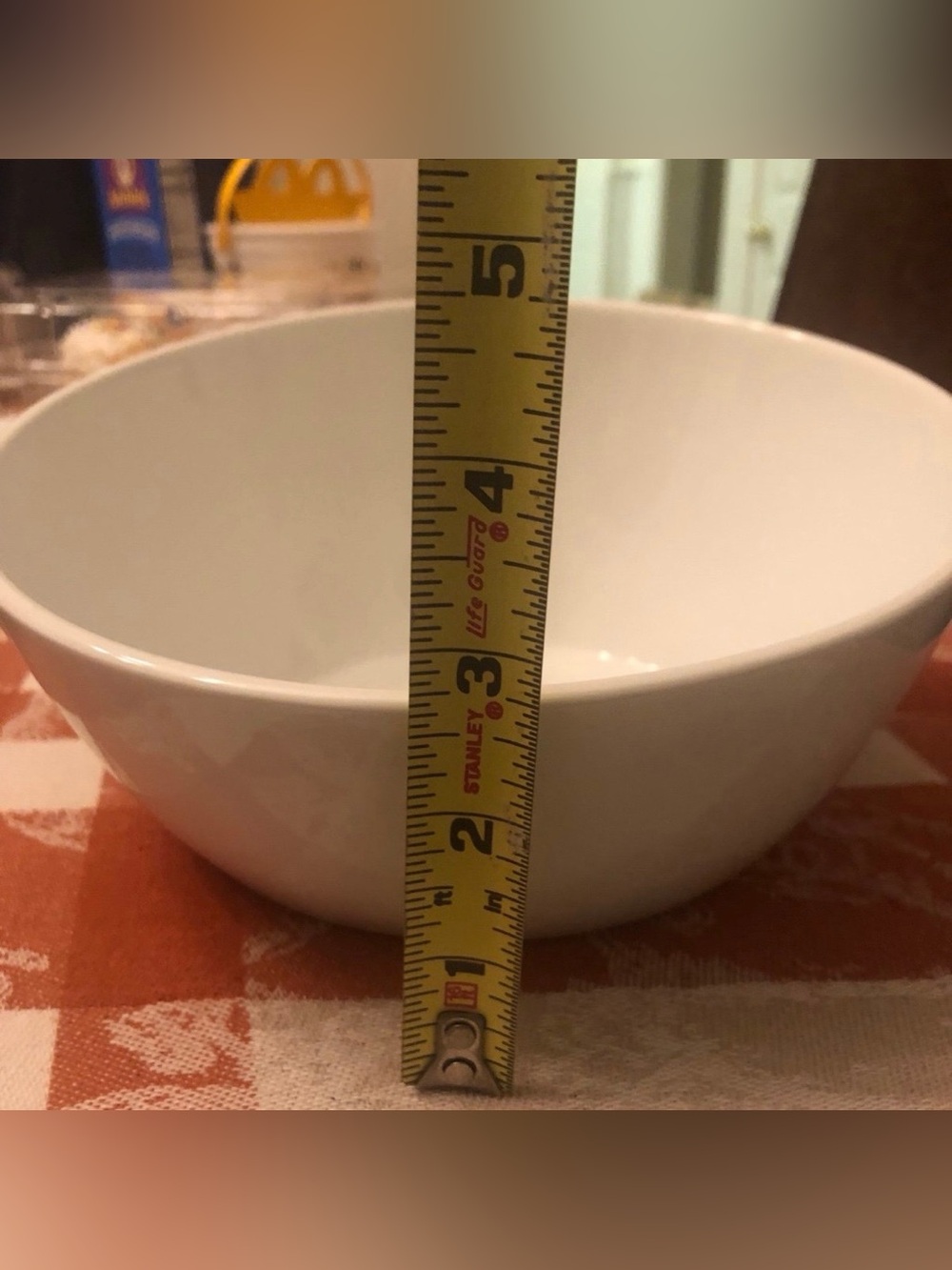 Crate & Barrel Asymmetrical 8.5”D White Serving Bowl 2.75”H Front & 4.25” Back - Picture 4 of 9